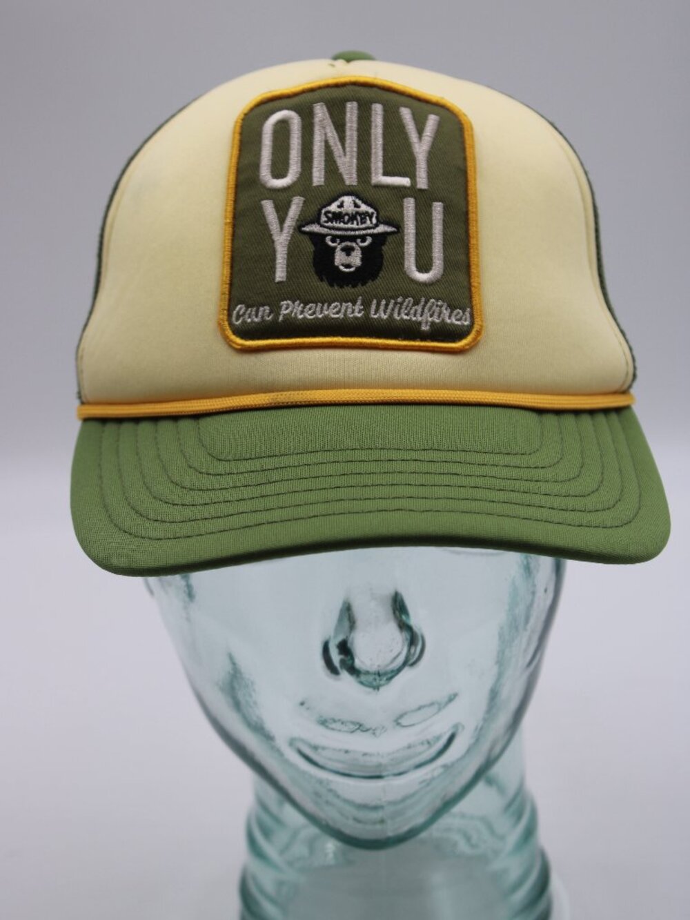 Smokey Bear Trucker Hat Green Rope Snapback You Can Prevent Wildfires Patch Cap